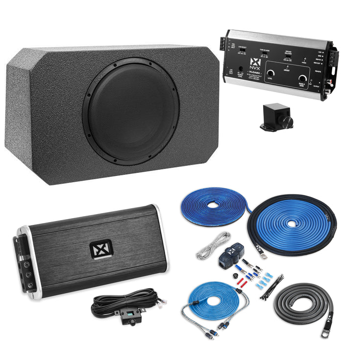 2007-2018 Jeep Wrangler JK Bass Package - Includes 10" 500W RMS Subwoofer, Custom Enclosure, Monoblock Amplifier, Line Out Converter and Complete Wiring Kit (PBK-JP-WUTLD-VSW104V2)