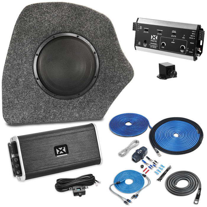 2014-2018 Toyota Corolla Bass Package - Includes 10" 500W RMS Subwoofer, Custom Enclosure, Monoblock Amplifier, Line Out Converter and Complete Wiring Kit (PBK-TOYCOR-G11)