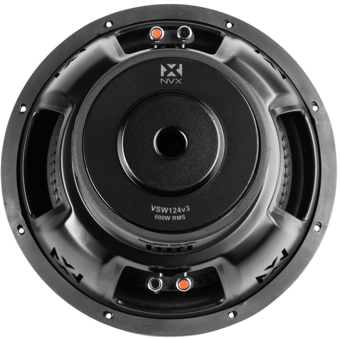 VSW124 Version 3 (VSW124v3) 1200 Watt (600W RMS) 12" VS-Series v3 Dual 4-Ohm Subwoofer