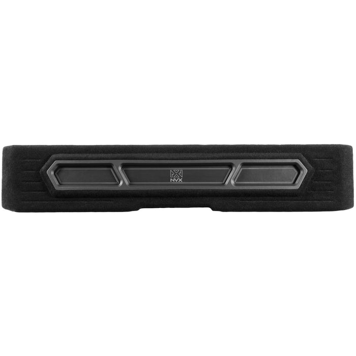 Custom Dual 12" Under-seat Sealed Unloaded Subwoofer Enclosure with LED Lighting for 2019-2024 Chevrolet Silverado and GMC Sierra Crew Cab Trucks | BE-GM-19SLVCC-S212