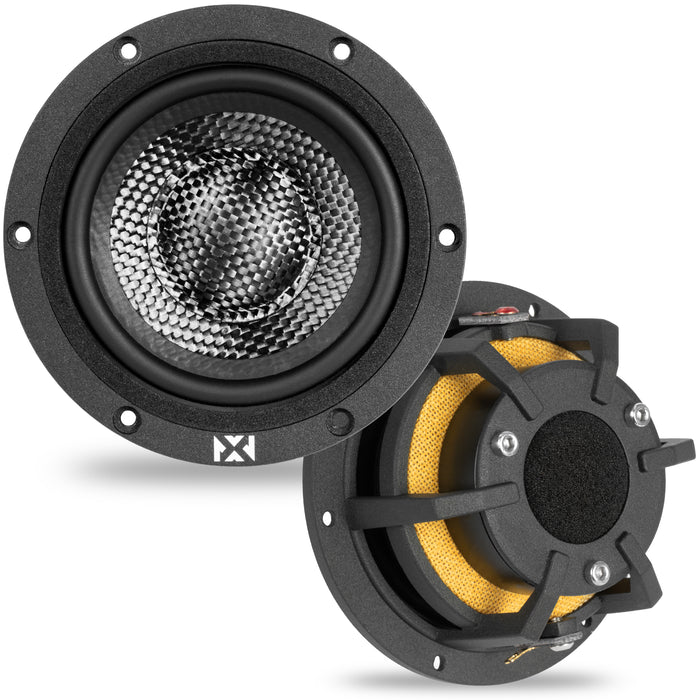 XQS3 200W Peak (100W RMS) 3.5" X-Series Midrange Speakers with Carbon Fiber Cones