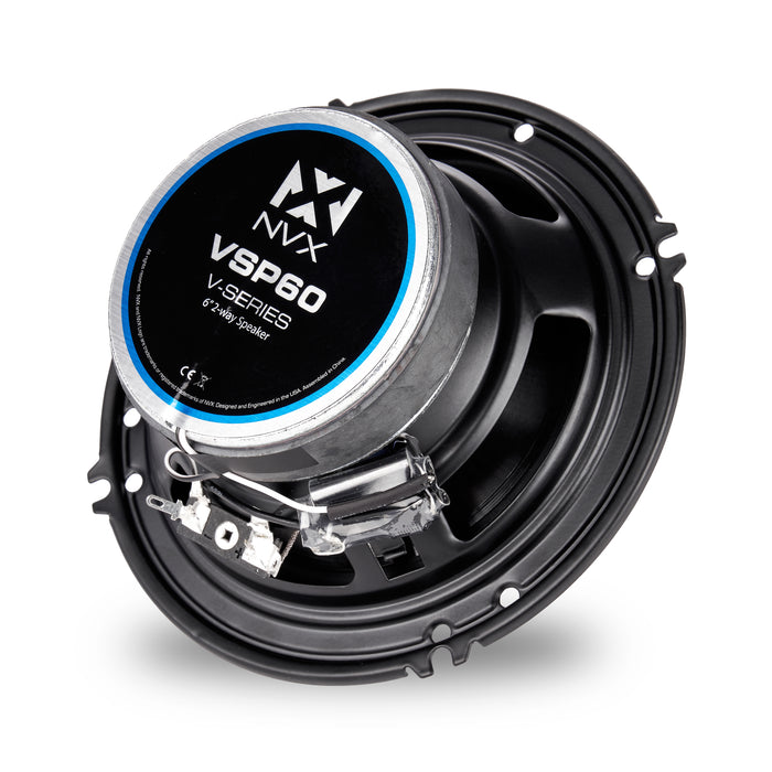 VSP60 600W Peak (200W RMS) 6" V-Series 2-Way Coaxial Speakers with 25mm Silk Dome Tweeters