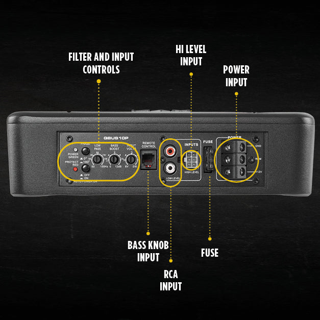 QBUS10P 500W Peak (200W) RMS 10" Ported Amplified Loaded Under Seat Subwoofer System