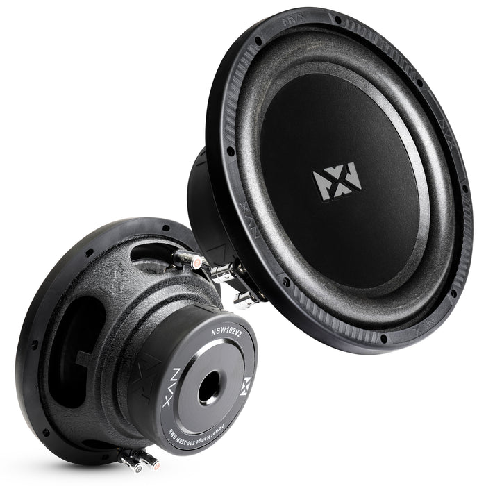 NSW102v2 700W Peak (250W RMS) 10" N-Series v2 Dual 2-Ohm Subwoofer (Closeout Sale)