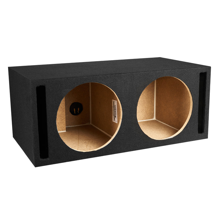 XMDFP122 Dual 12" Ported 3/4" (2.5 cubic ft) MDF Black Carpeted Subwoofer Enclosure